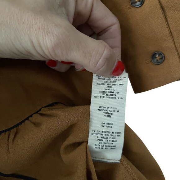 Free People XS Luck Of The Draw Western Dress Button-Down Ruffle Mini - Picture 9 of 11